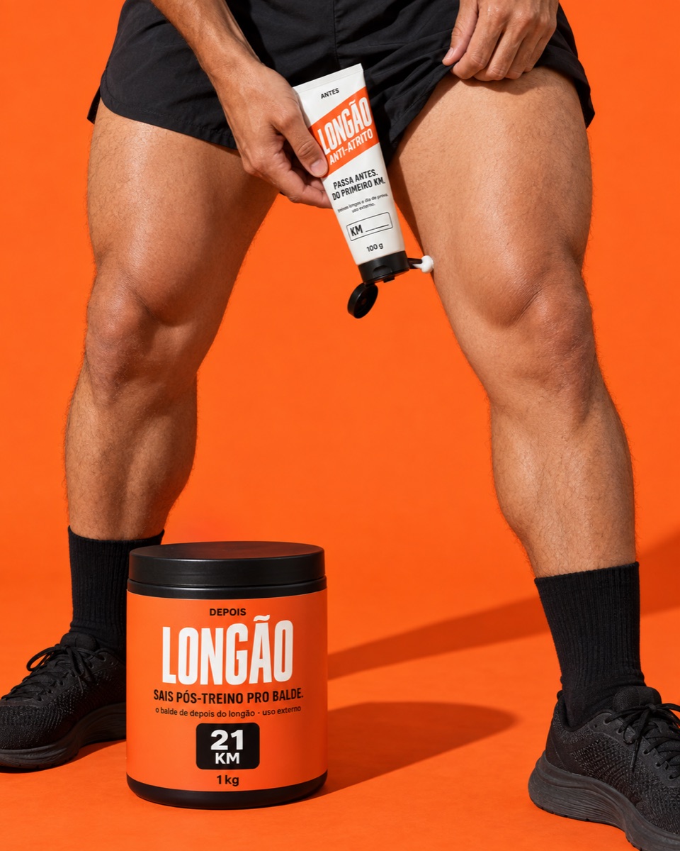 Corredor passando anti-atrito LONGÃO na coxa